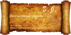 Derecskey János névjegykártya