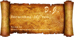 Derecskey János névjegykártya