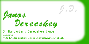 janos derecskey business card